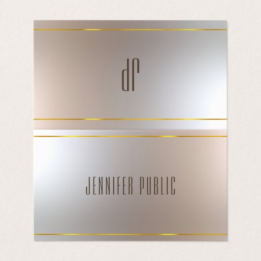 Monogram Luxury Elegant Moderne Sjabloon Glamor Visitekaartje (Buitenkant ongevouwen)