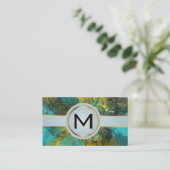 Monogram Luxury Gold | Artistic Texture Paint Visitekaartje (Staand voorkant)
