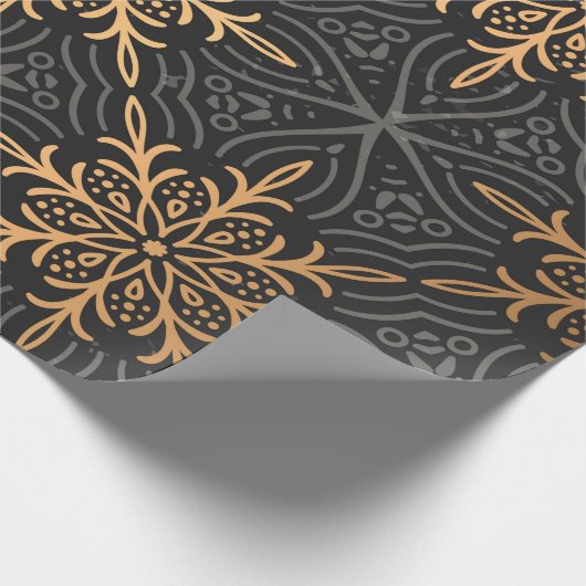 Monogram Luxury Gold mandala Pattern Cadeaupapier (Hoek)