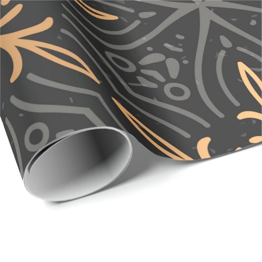 Monogram Luxury Gold mandala Pattern Cadeaupapier (Rol Hoek)