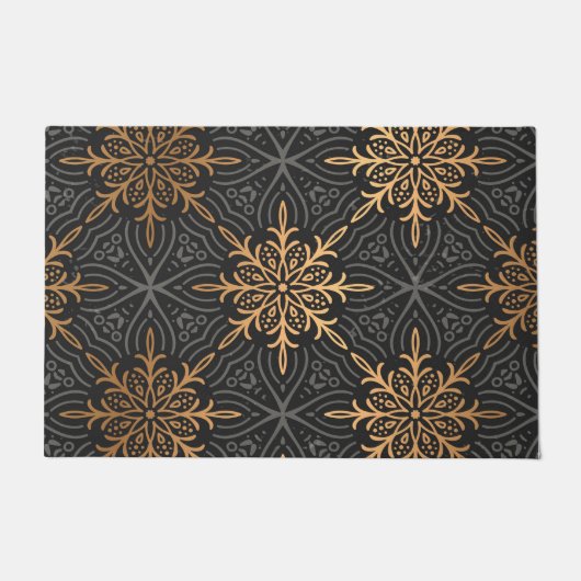 Monogram Luxury Gold mandala Pattern Deurmat (Voorkant)