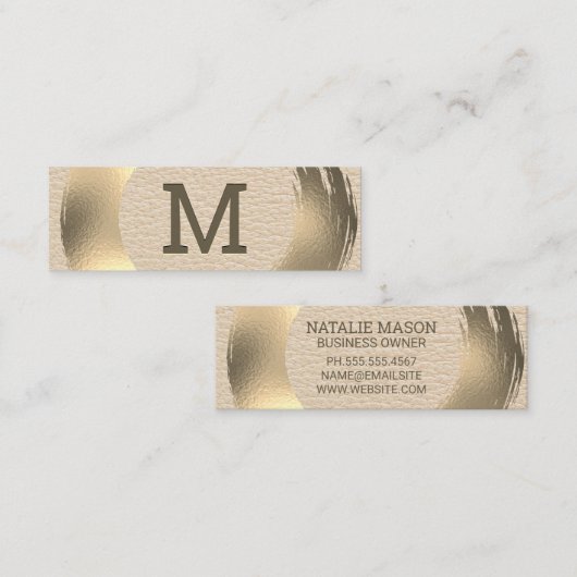 Monogram Luxury | Goudborstel Mini Visitekaartje (Voorkant / Achterkant)