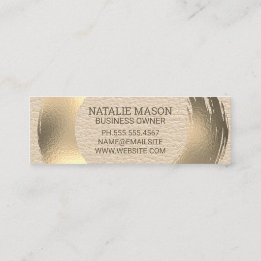 Monogram Luxury | Goudborstel Mini Visitekaartje (Achterkant)