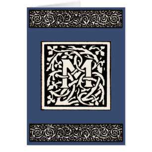  Monogram M Art Nouveau Letter