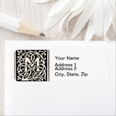 Monogram M Art Nouveau Letter Etiket (Insitu)