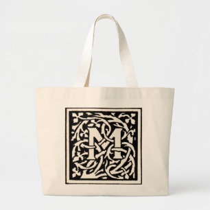  Monogram M Art Nouveau Letter Grote Tote Bag
