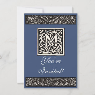 Monogram M Art Nouveau Letter Kaart