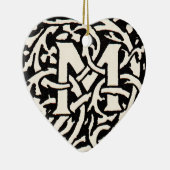 Monogram M Art Nouveau Letter Keramisch Ornament (Rechts)