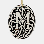 Monogram M Art Nouveau Letter Keramisch Ornament (Rechts)