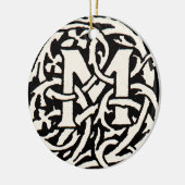 Monogram M Art Nouveau Letter Keramisch Ornament (Links)