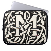 Monogram M Art Nouveau Letter Laptop Sleeve (Voorkant)