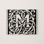 Monogram M Art Nouveau Letter Legpuzzel (Horizontaal)