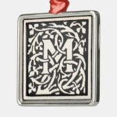  Monogram M Art Nouveau Letter Metalen Ornament (Links)