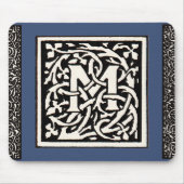  Monogram M Art Nouveau Letter Muismat (Voorkant)