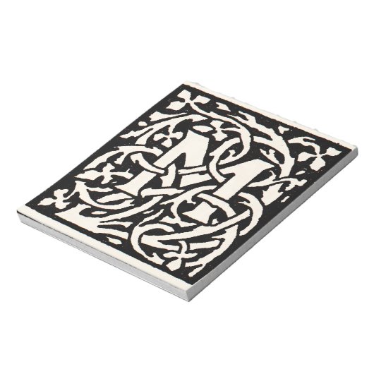 Monogram M Art Nouveau Letter Notitieblok (Linkerzijde)