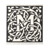 Monogram M Art Nouveau Letter Notitieblok (Voorkant)