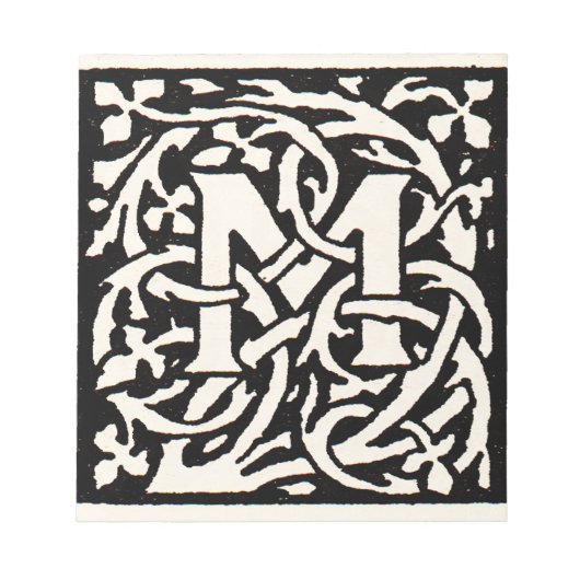  Monogram M Art Nouveau Letter Notitieblok (Voorkant)