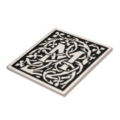  Monogram M Art Nouveau Letter Tegeltje (Zijkant)