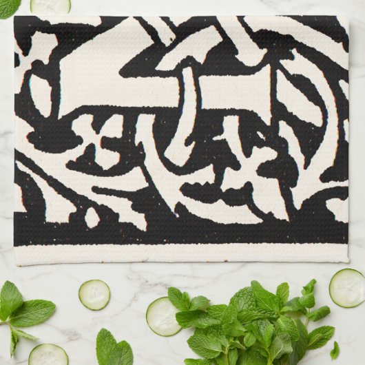 Monogram M Art Nouveau Letter Theedoek (Gevouwen)