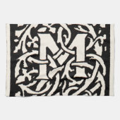 Monogram M Art Nouveau Letter Theedoek (Horizontaal)