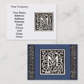  Monogram M Art Nouveau Letter Visitekaartje (Voorkant / Achterkant)