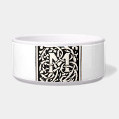  Monogram M Art Nouveau Letter Voerbakje (Voorkant)