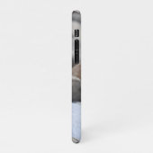 Monogram M Beach Pebbles Rocks Stones Blauw Paarse iPhone Hoesje (Linkerkant)