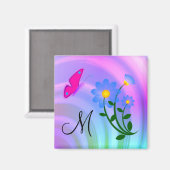 Monogram M Bloem Vlinder Magneet (Voorkant / Achterkant)