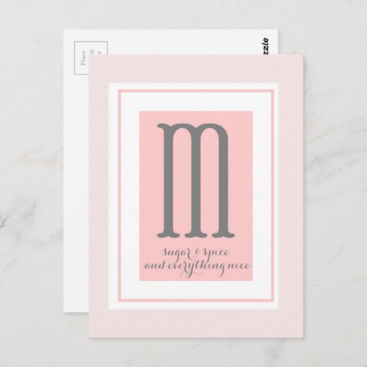 Monogram - M Briefkaart (Voorkant / Achterkant)