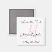 Monogram M Bruiloft Save the Date Magnet (Voorkant / Achterkant)