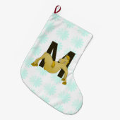 Monogram M Cartoon Pony gepersonaliseerd Grote Kerstsok (Voorkant (Hangend))