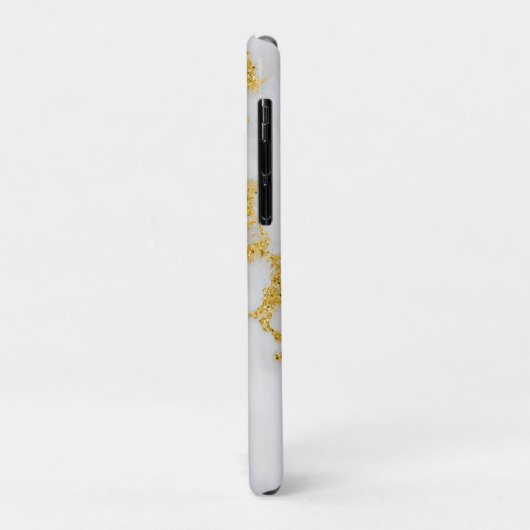 Monogram M Elegant Wit & Goud Marmeren Patroon Case-Mate iPhone Case (Achterkant/links)