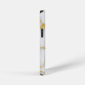 Monogram M Elegant Wit & Goud Marmeren Patroon iPhone Hoesje (Rechterkant)