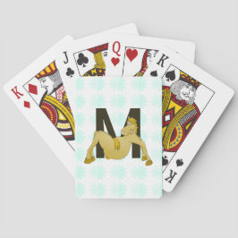 Monogram M flexibel paard gepersonaliseerd Pokerkaarten