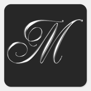 Monogram M Formele weddenschappen Envelope Sticker