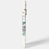 Monogram M Glam Gouden Strepen Roze Aqua Rozen Case-Mate iPhone Case (Achterkant / Rechts)