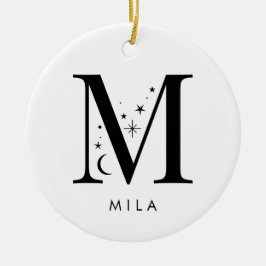 Monogram M Hemelse Naam Keramisch Ornament