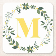Monogram M in Goud/Lemon met Bloemring