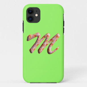 Monogram M in rozenpatroon Iphone 5 hoesje