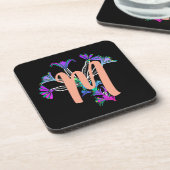 Monogram M Initiaal Drankviltje Bier Onderzetter (Linkerzijde)