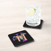 Monogram M Initiaal Drankviltje Bier Onderzetter (Rechterzijde)