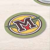 Monogram "M"-Initiaal Ronde Kartonnen Onderzetter (Gebogen)