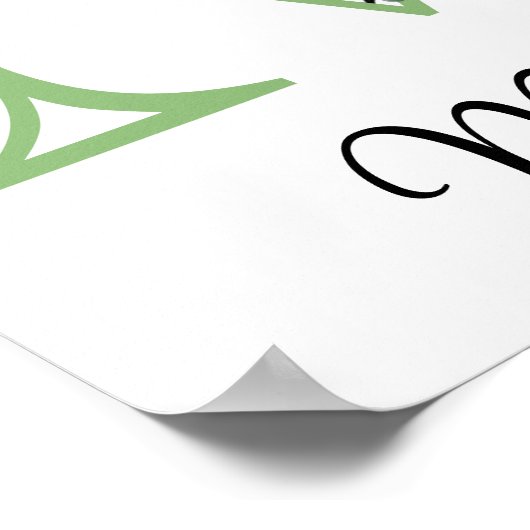 Monogram M Lavendel Eucalyptus kinderkamer  Poster (Hoek)