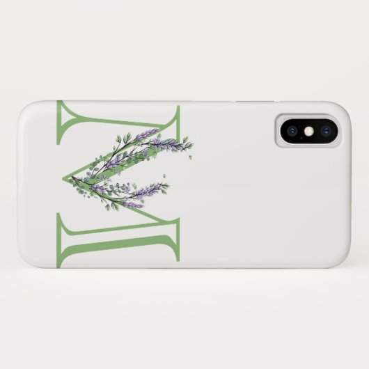 Monogram M Lavender Eucalyptus Case-Mate iPhone Case (Achterkant (horizontaal))