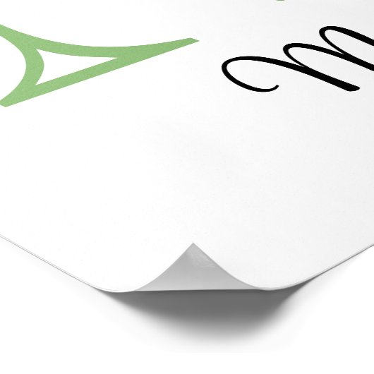 Monogram M Lavender Eucalyptus nursery Poster (Hoek)