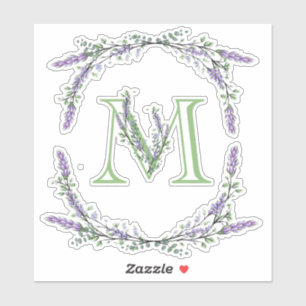 Monogram M Lavender Eucalyptus Sticker