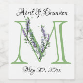 Monogram M Lavender Eucalyptus Wijn Etiket (Enkel label)