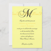 Monogram M Love Wedding Invitting Yellow Kaart (Voorkant)