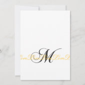 Monogram M Love Wedding Invitting Yellow Kaart (Achterkant)