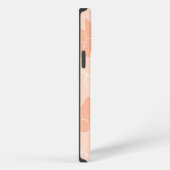 Monogram M Modern Apricot Peach Butterfly Patroon iPhone Hoesje (Rechterkant)